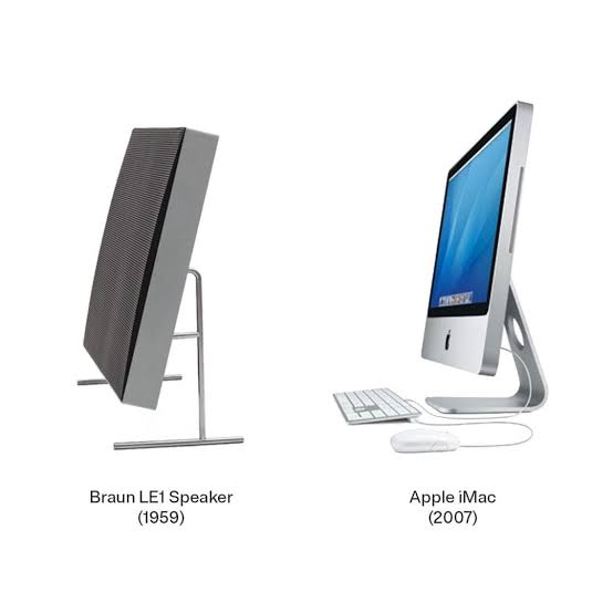 braun le1 beside an imac
