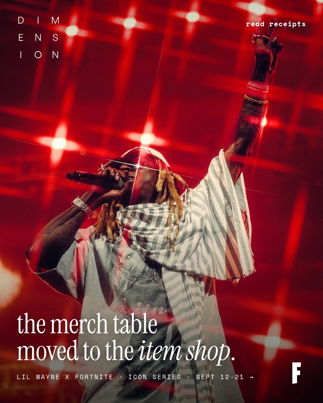 read receipts 004 - lil wayne x fortnite cover: the merch table moved to the item shop